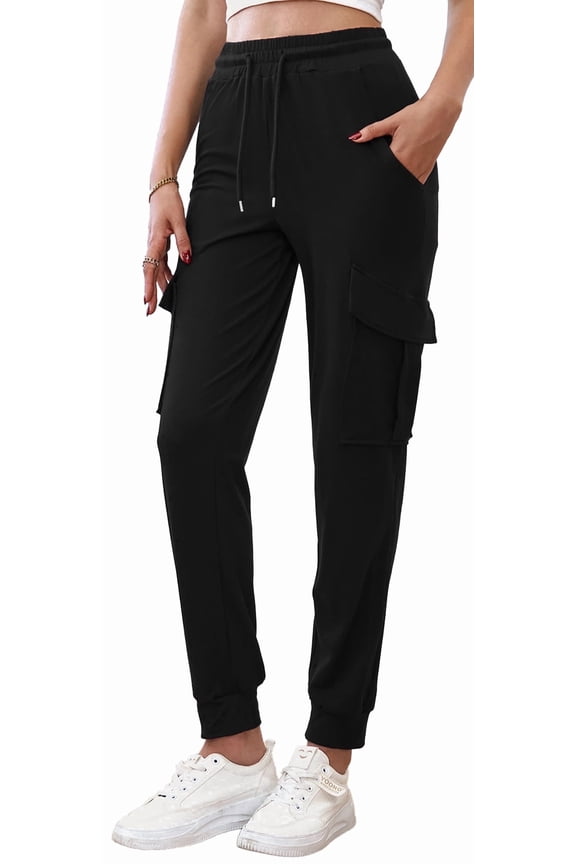 Women's Sweatpants Cargo Joggers High Waisted Drawstring Hiking Workout Pants Lightweight Comfy with Pockets