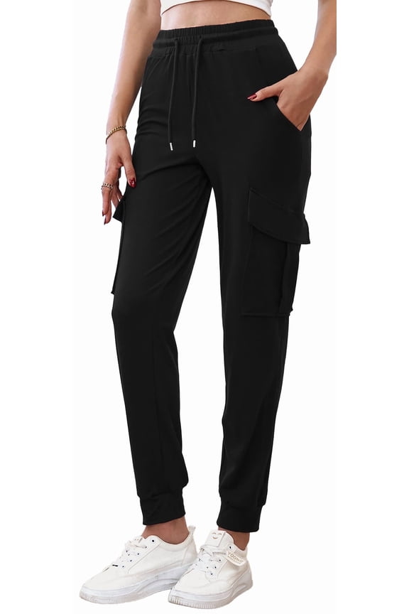 Sweatpants Women Cargo Joggers Hiking Pants Comfy Lounge Lightweight Drawstring Workout Pants with Pockets