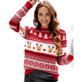 thumbnail image 1 of SOMER Women’s Ugly Christmas Sweater 2025 Reindeer Xmas Tree Snowflake Knit Pullover Long Sleeve New Year Winter Warm Tops Red, 1 of 7