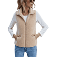 thumbnail image 1 of SOMER Fleece Vest for Women Trendy Warm Sleeveless Womens Vests Lightweight Zip Soft Coats with Zipper Pockets winter Outerwear, 1 of 8