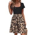 thumbnail image 1 of SOMER Women’s Dress Square Neck Sundress Short Sleeve Formal Ruffle Flowy Business Casual Midi Dress with Pockets 2026 Spring, 1 of 5