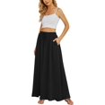 thumbnail image 1 of SOMER Women's Flowy Maxi Skirt Summer Pleated High Waisted Casual Long Skirts with Pockets, 1 of 1