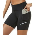 thumbnail image 1 of SOMER Gym Shorts Women Biker Shorts Athletic High Waisted with Pockets and Reflective Design, Black Comfy 2025, 1 of 6