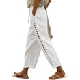 thumbnail image 1 of SOMER Women's Linen Capri Pants, Lightweight Casual Summer Pants with Drawstring Elastic Waist, 1 of 7