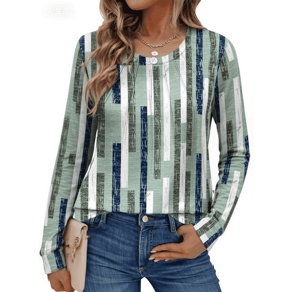 SOMER Womens Long Sleeve Shirts Pleated Blouse Business Casual Dressy Work Tops Crew Neck 2025 Fall Fashion Trendy Clothes