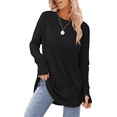 thumbnail image 1 of SOMER Womens Tops, Going Out Trendy Long Sleeve Shirts for Women, Thumbhole Cute Basic Tees for Women Loose, Casual Comfort Solid Color Round Neck Womens Sweatshirt for Leggings, Jeans and Skirts, 1 of 6