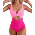 thumbnail image 1 of SOMER Women's One Piece Swimsuit Tummy Control Bathing Suits Cutout High Waisted Wrap Tie Back 1 Piece Swimwear, 1 of 8