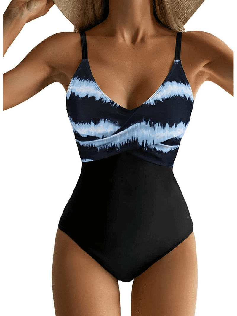 SOMER Women's One Piece Swimsuits Tummy Control Front Cross