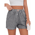 thumbnail image 1 of SOMER Women’s Pajama Shorts Gingham Plaid Boxer Lounge Sleep Shorts Casual Bottoms 2026 Summer 2XL, 1 of 6