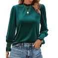 thumbnail image 1 of SOMER Womens Tops Fall Long Sleeve Shirts for Women Velvet Tops Elegant Frilled Neck Velour Woman Blouse Business Work Dressy Blouse Tops, 1 of 7