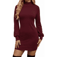 thumbnail image 1 of SOMER Sweater Dress, Fall Winter Wedding Guest Dresses for Women 2025 Elegant Classy Pullover Casual Long Sleeve Dress for Women Cute Cozy, 1 of 6
