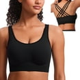 thumbnail image 1 of SOMER Women’s Sports Bra Strappy Back Padded Seamless Workout Bra High Impact Support Stretchy Yoga Tank Top for Gym Running Fitness, 1 of 6