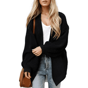 SOMER Women's Cardigan Sweaters Lantern Sleeve Open Front Oversized Lightweight Chunky Outwear Long Sweaters