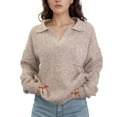 SOMER Women's Sweaters V Neck Pullover Long Sleeve Knitted Cozy