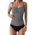 thumbnail image 1 of SOMER Women's Tankini Swimsuit 2 Piece Set Bathing Suits Tummy Control High Waisted Ruched Bikini Swimwear M, 1 of 10