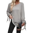 thumbnail image 1 of SOMER Women’s Tunic Tops Long Sleeve Dressy Blouses Lightweight Casual Pullover with Ruched Sleeves Soft Loose Fit Tunic for Fall and Winter, 1 of 8