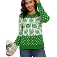 thumbnail image 1 of SOMER Women’s Ugly Christmas Sweater Snowflake Knit Pullover Long Sleeve Holiday Party Winter Warm Casual Top 2025 Green, 1 of 6