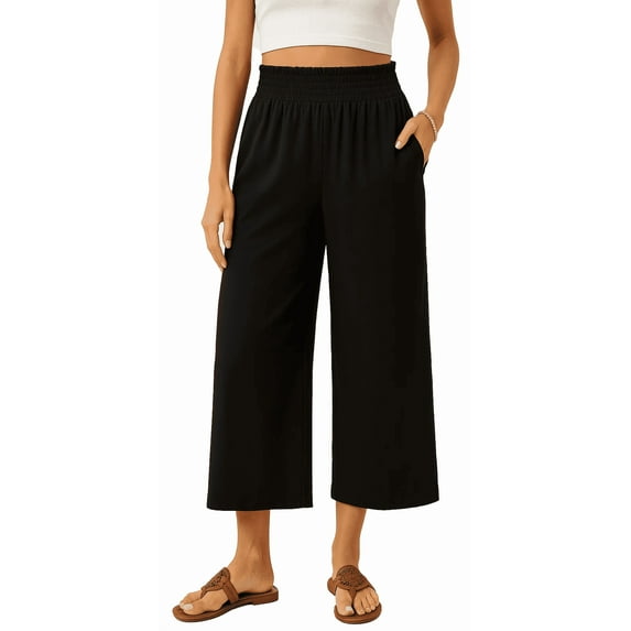 SOMER Wide Leg Pants Woman Cropped Trousers Comfortable Loose Lounge Pants for Women Casual Work
