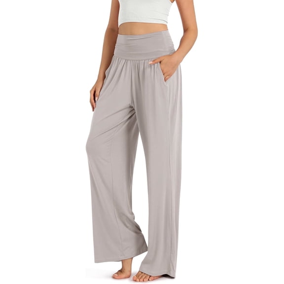 SOMER Women's Wide Leg Palazzo Lounge Pants with Pockets Light Weight Loose Comfy Casual Pajama Pants