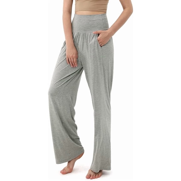 SOMER Women's Wide Leg Palazzo Lounge Pants with Pockets Light Weight Loose Comfy Casual Pajama Pants