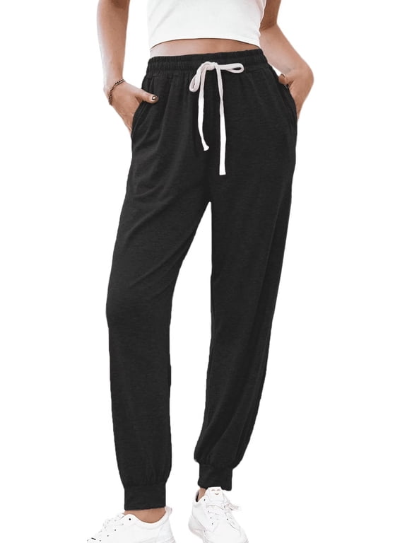 Women's Workout Sweatpants Jogger Lounge Pants with Pockets Light Weight Loose Comfy Casual Pajama Pants