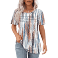 thumbnail image 1 of SOMER Womens Dressy Casual Blouses Short Sleeve Tops Pleated Front Crew Neck T Shirts for Going Out Work,2026 Summer Trendy, 1 of 7