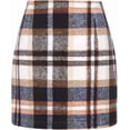 thumbnail image 1 of SOMER Women’s Plaid Skirt High Waist Mini Skirt Bodycon Pencil Short Skirts Casual Slim Fit Fall Fashion, 1 of 6