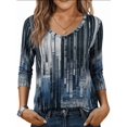 thumbnail image 1 of SOMER Womens Tops 3/4 Sleeve V Neck Blouses Casual Shirts Loose Fit Tunic Tops for Going Out, 1 of 6