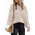 thumbnail image 1 of SOMER Oversized Sweater for Women Long Sleeve Batwing Colorblock Striped Casual Loose Pullover Fall 2025, 1 of 6