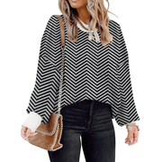 SOMER Oversized Sweater for Women Long Sleeve Batwing Colorblock Striped Casual Loose Pullover Fall 2025