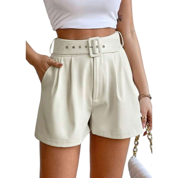 SOMER Womens Shorts Casual High Waist Dressy Shorts Summer Loose Wide Leg Shorts with DIY Belt