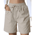 thumbnail image 1 of SOMER Women's Biker Casual Shorts Drawstring Waist Summer Lounge Shorts with Pockets for Running Hiking, 1 of 6