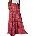 thumbnail image 1 of SOMER Womens Summer Skirt Floral Print Boho Maxi Skirt Elastic High Waist Pleated Ruffle Flowy Long Skirts 2XL, 1 of 6