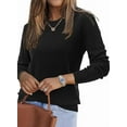 thumbnail image 1 of SOMER Sweaters for Women Casual Lightweight Long Sleeve Crew Neck Solid Basic Sweater Tops, 1 of 6