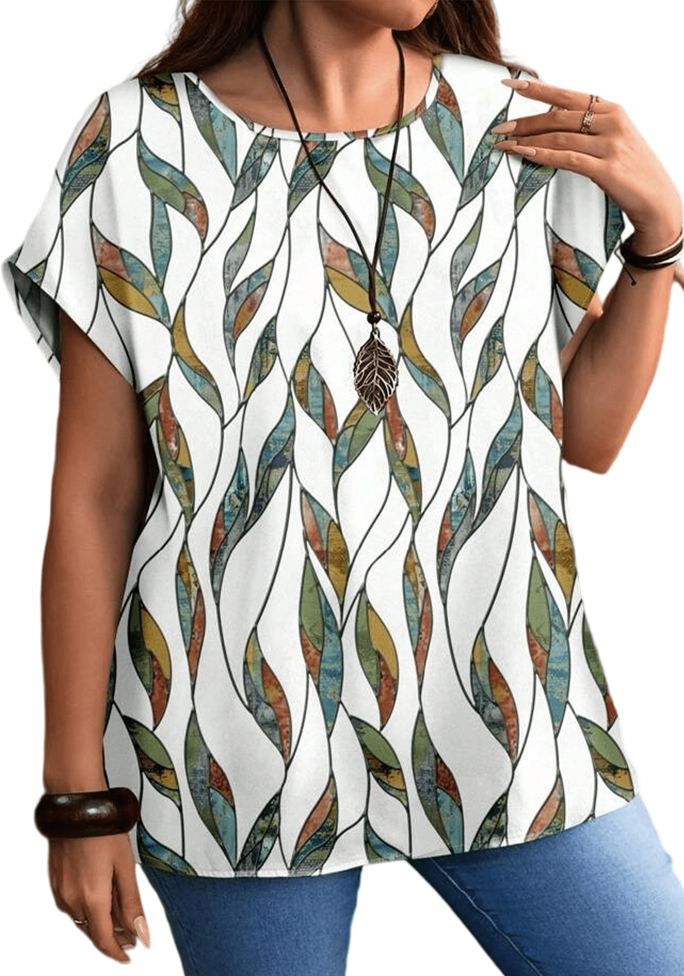 SOMER Plus Size Women Blouses Crew Neck Short Sleeve Summer Shrit ...