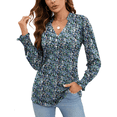 thumbnail image 1 of SOMER Women's V Neck Long Sleeve Shirt Blouse Dressy Tops Tunic Shirts with Ruffle Cuffs Puff Sleeve Fall Business Casual Fashion Clothes 2025, 1 of 6