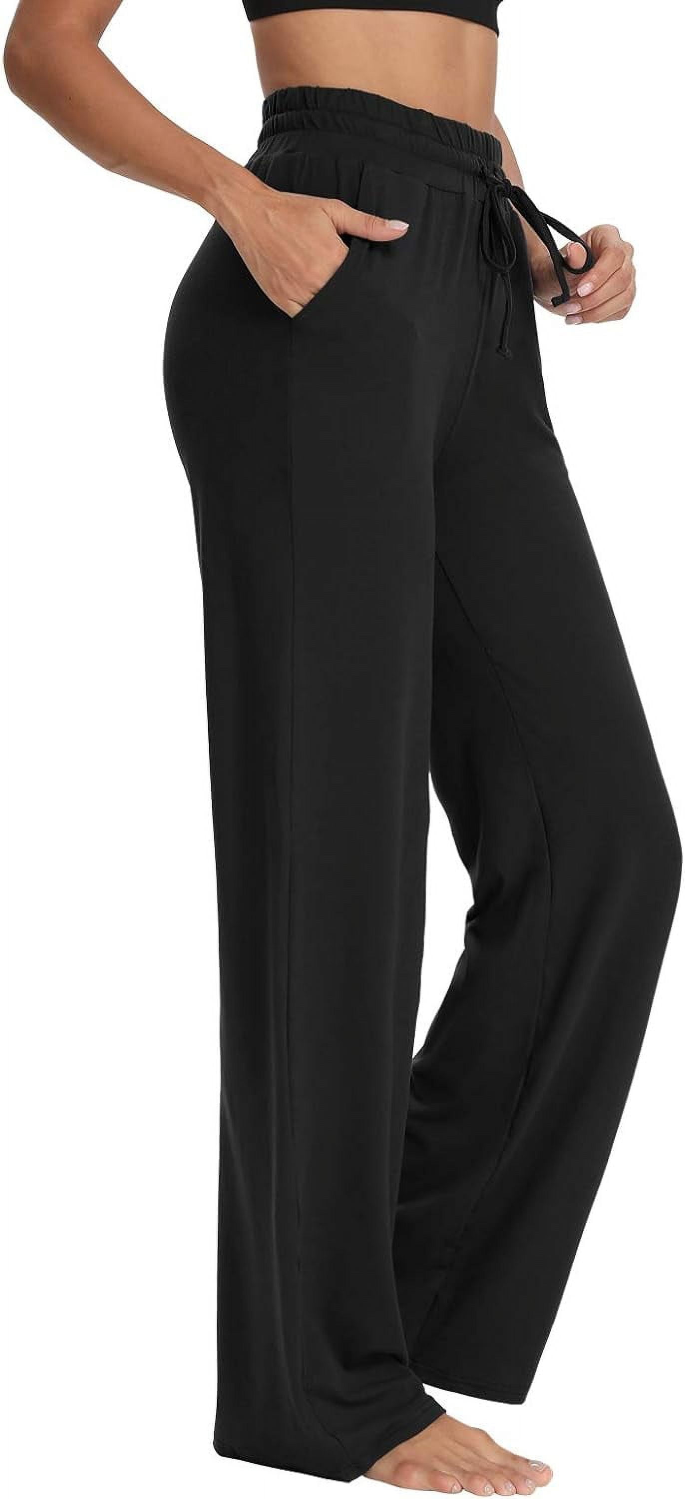 Womens Yoga Sweatpants Wide Leg Lounge Pajamas Pants Drawstring Workout Comfy Joggers Pants with Pockets