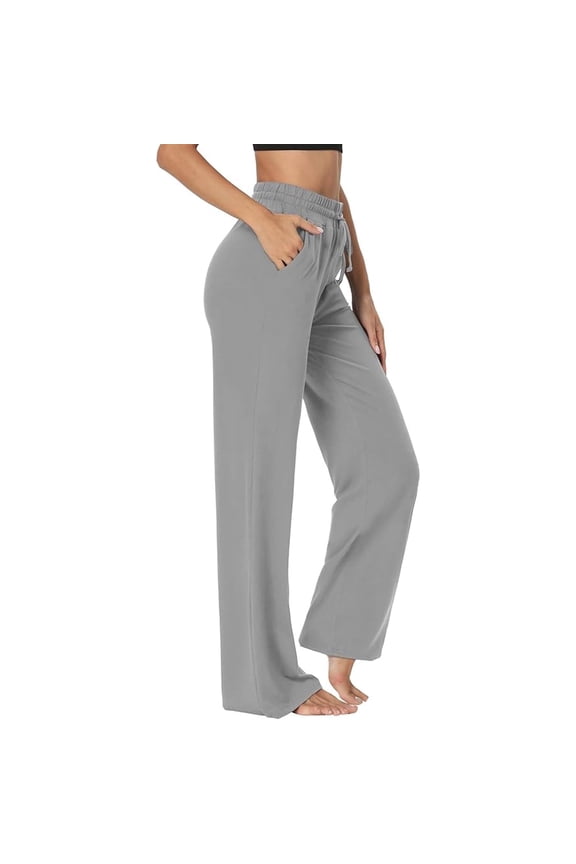Womens Yoga Sweatpants Wide Leg Lounge Pajamas Pants Drawstring Workout Comfy Joggers Pants with Pockets