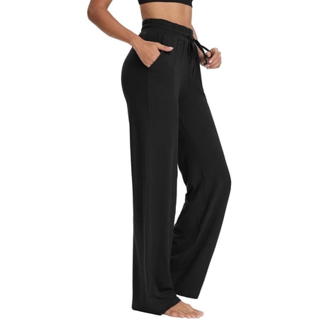 SOMER Womens Yoga Sweatpants Wide Leg Lounge Pajamas Pants Drawstring Workout Comfy Joggers Pants with Pockets