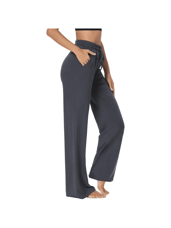 Womens Yoga Sweatpants Wide Leg Lounge Pajamas Pants Drawstring Workout Comfy Joggers Pants with Pockets
