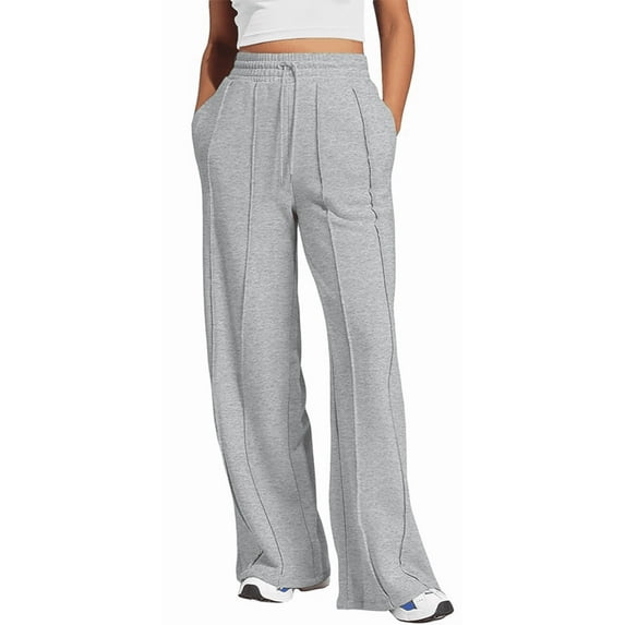 SOMER Yoga Sweatpants High Waisted for Women Elastic Elevated Seams Wide Leg Drawstring Loose Joggers Long Pants with Pockets