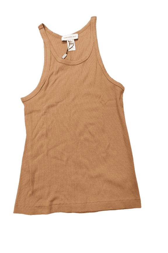 Women's Camel Ribbed Tank Top, Large