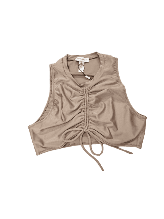 Women's Tan Cinched Front Bikni Top, XXL