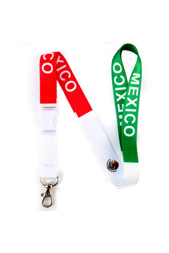 Detachable Mexico Flag Lanyard Keychain, Multicolor, 1 Count