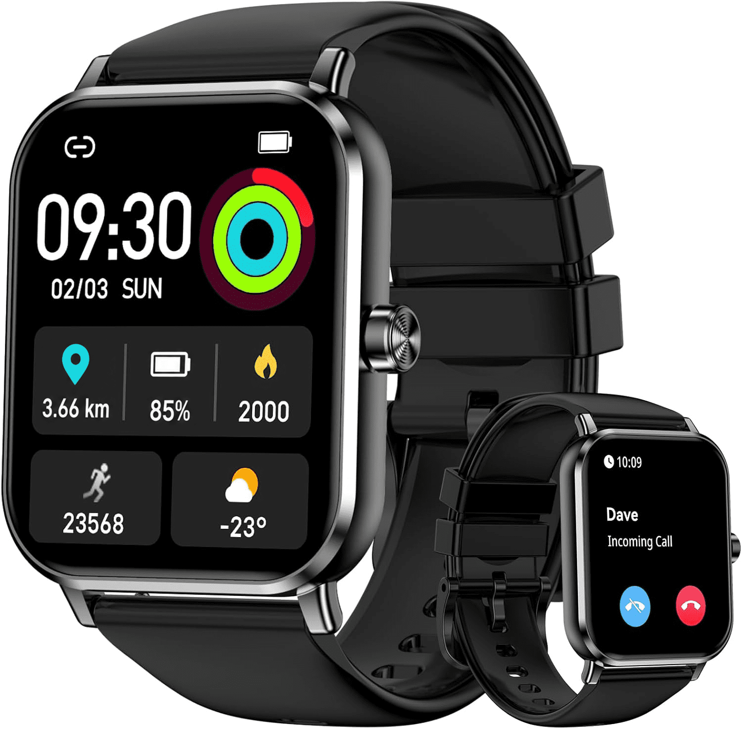 SOMTLERK 1.83" Smart Watch, Bluetooth Calling, 120 Sports Modes, Black