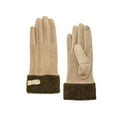 thumbnail image 1 of SONA G DESIGNS Fall Winter Solid Smart Glove with Sherpa Fleece Cuff Beige, 1 of 1
