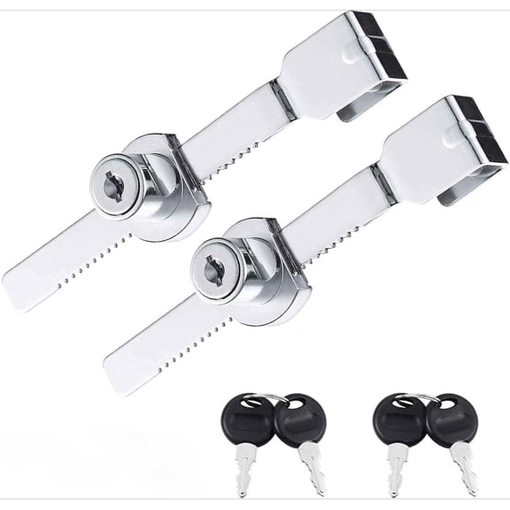 SONGAU 2 Pcs Glass Cabinet Lock, Display Case Wine Lock Security with Chrome Finish, Keyed Alike