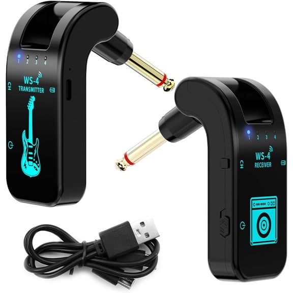 SONGAUN 2.4G Guitar Wireless Transceiver Electric Guitar Wireless Transceiver 8 Channel Guitar Wireless Transmission System 10 Hours Of Battery Life