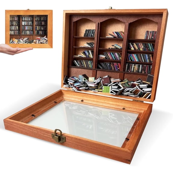 SONGAUN 200 Pcs Mini Books-Anxiety Bookshelf Ornament,Shake Off Your Anxiety,Miniature Display Shelf,Office Decor Mini Bookshelf,Miniature Book Library,Display Racks Boxes and Chest