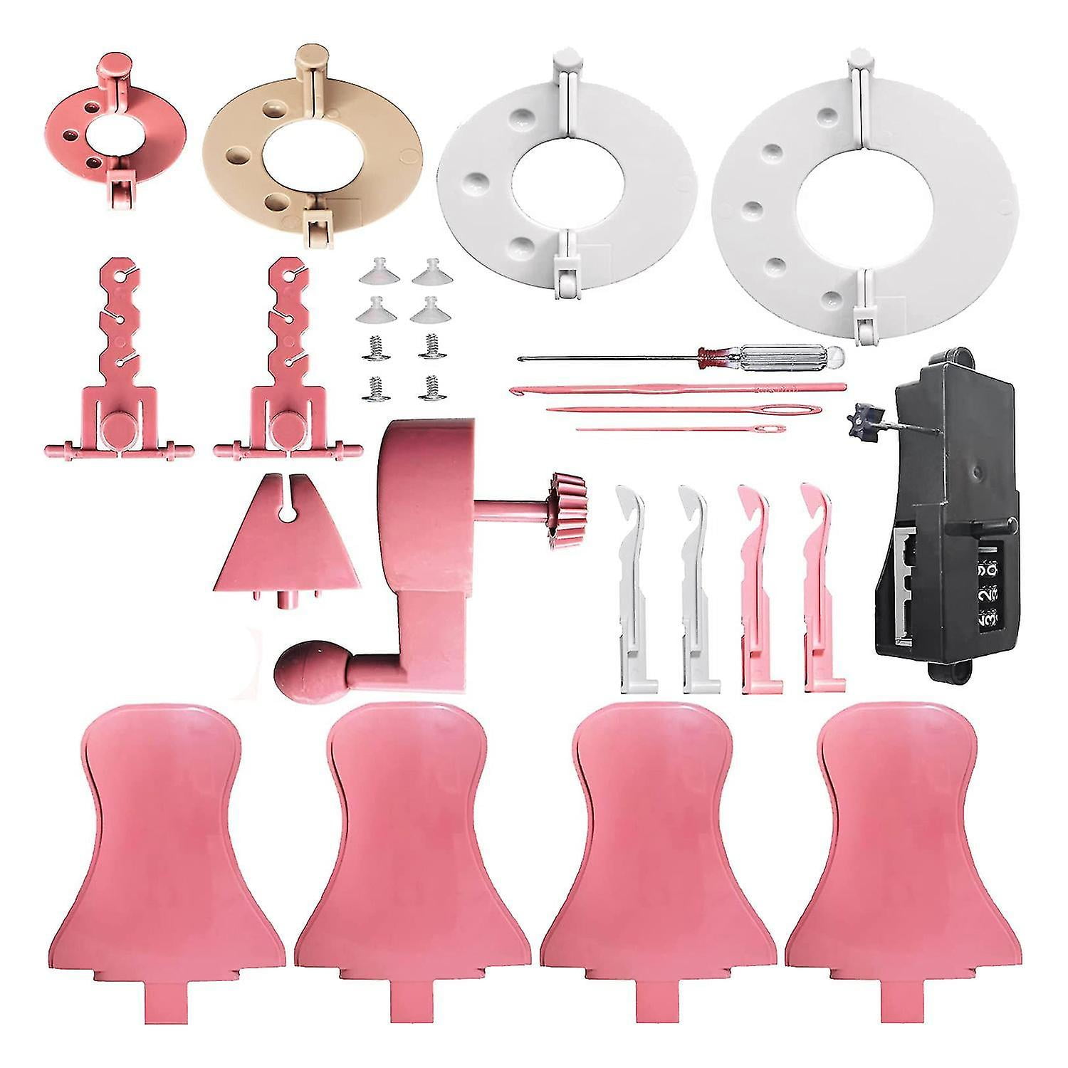 SONGAUN 30Pcs Set Sentro 40/48 Knitting Machine Accessories，Various Weaving Loom Round Knitting Machines Replacement Tools Include Adapter，Handle，Tensioner and Knit Hook Kit for Adults & Kid